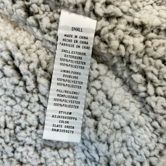 Altar’d State Jacket Fleece Lined Women’s Small Fleece Puffer Coat Green Zip-Up - Picture 12 of 12